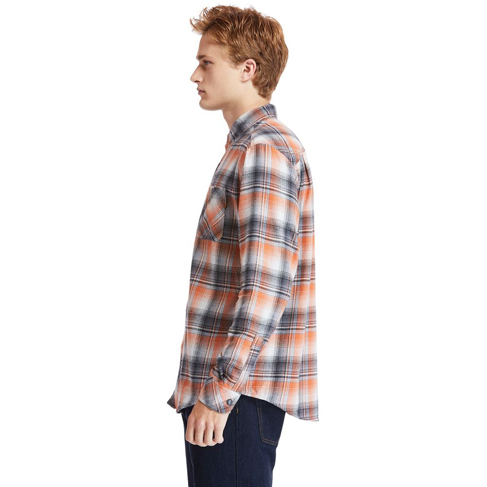 Timberland Πουκαμισα Ανδρικα Πορτοκαλι - Pro® Woodfort Midweight Flannel Work - Greece 3187452-WJ